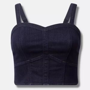 NWT Torrid Cropped Denim Corset Top Sz. 3